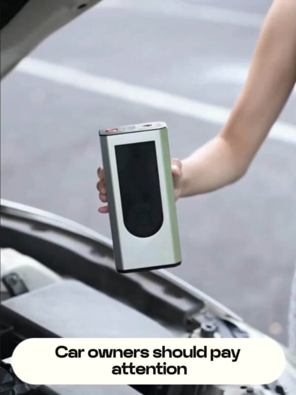 Portable Wireless Car Battery Emergency Starter Inflator Pump, Auto Tire Inflator Pump, Portable Car Emergency Start Battery Power, Tire Inflator Pump, Air Compressor, LED Display, Large Capacity Storage With Emergency Flashlight - Image 10