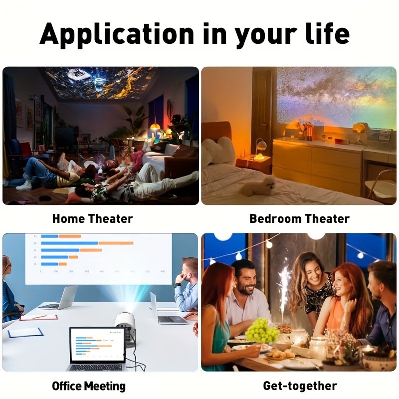 2025 Latest Convenient Mini Projector, 3D Support 1080P Movie Projector, Home Theater Video Projector, Compatible with Mobile Phones/Tablets/Laptops/PCs/TVs/USB Drives/DVDs - Image 5