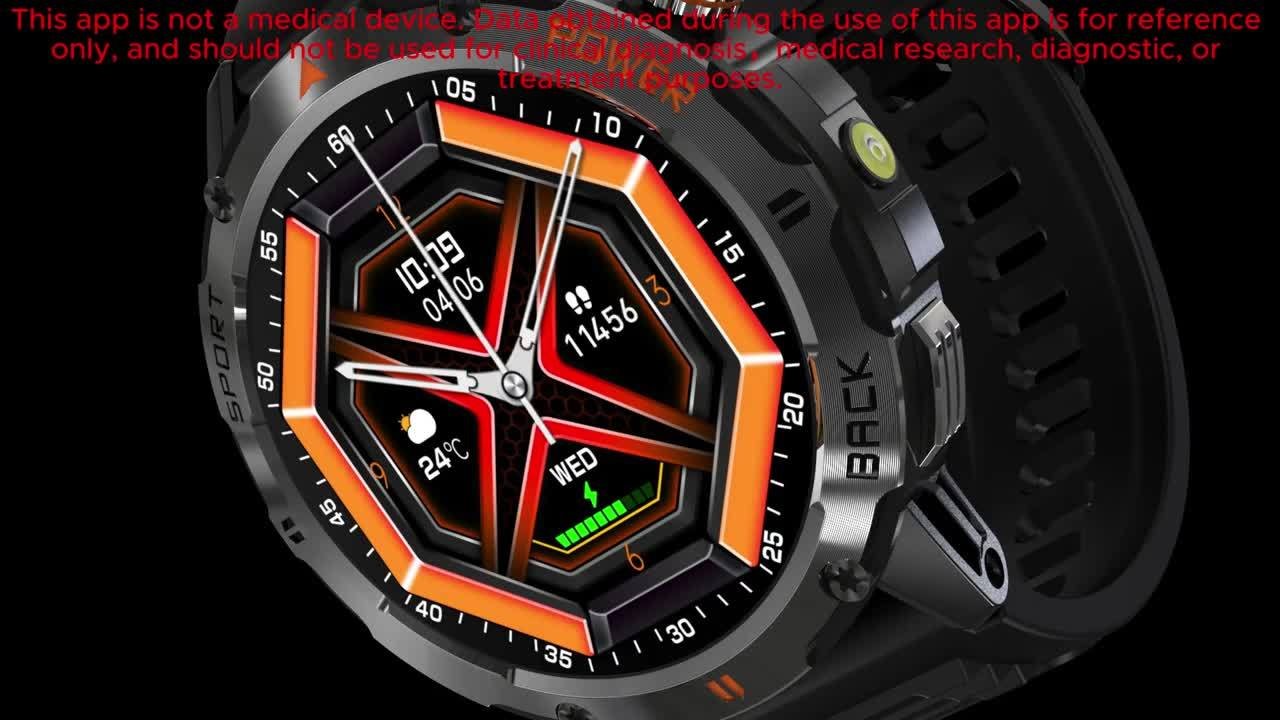 COIUSOR Men'S Smart Watch 3.89cm TFT Display, IP67 Waterproof, Voice Call, LED Flashlight, Wireless 5.3, Magnetic Charging, 400mAh Rechargeable Battery, Multiple Sports Modes, One-Click Sync for iPhone & Android - Image 10