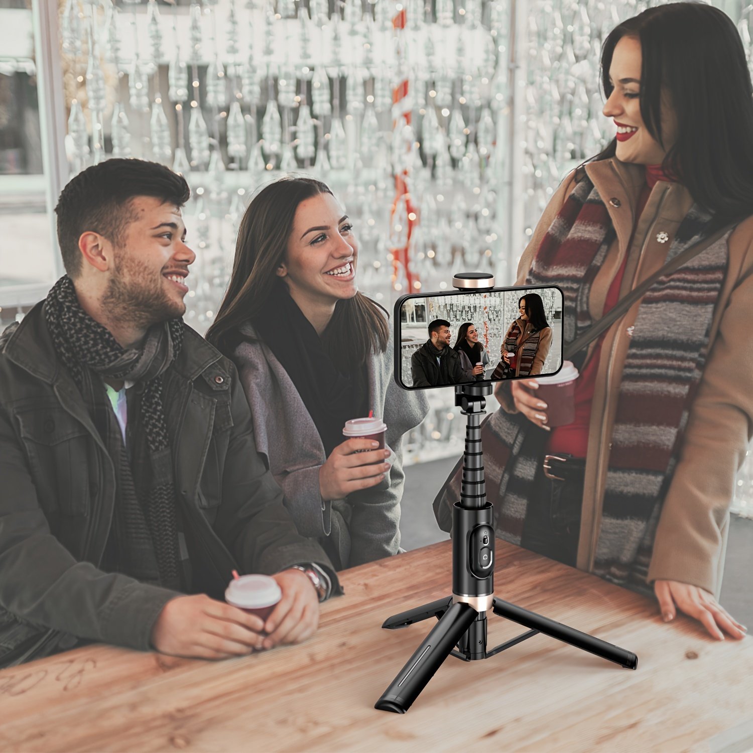 Portable Aluminum Alloy Phone Selfie Stick, Extendable Mobile Phone Tripod, Integrated Wireless Remote Hands Free Shooting For Apple IPhone And Android Smartphones 4''-7" - Image 10