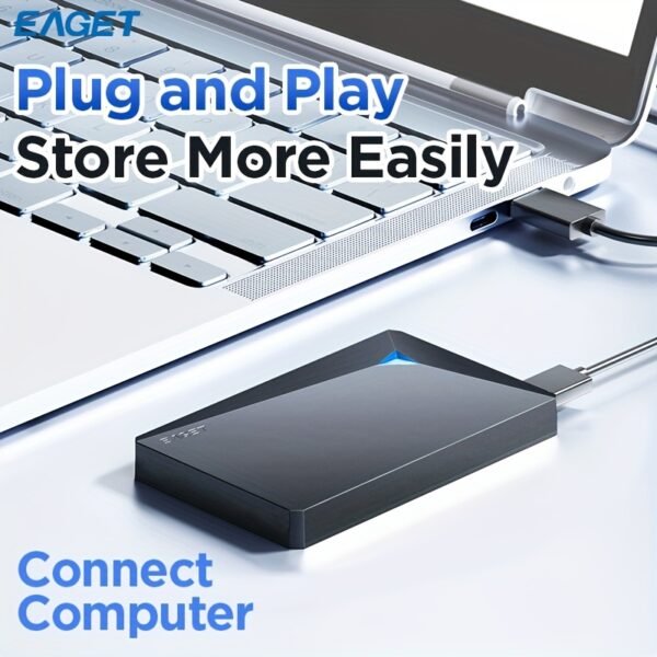 1pc EAGET Portable External Hard Drive - 6.35cm Mechanical HDD with USB 3.0, NTFS File System, Plug and Play Design for PC, Mac, Laptop, PS4, Xbox One - 250GB/320GB/500GB Options - Image 8