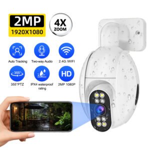 WJG 1080P HD Wireless WiFi Security Camera, Outdoor Wall Hanging, IPX4 Waterproof, Color Night Vision, AI Motion Detection, Two-Way Audio, Real-Time Video Recording, USB Powered, No Battery Required, Mini Camera Wireless