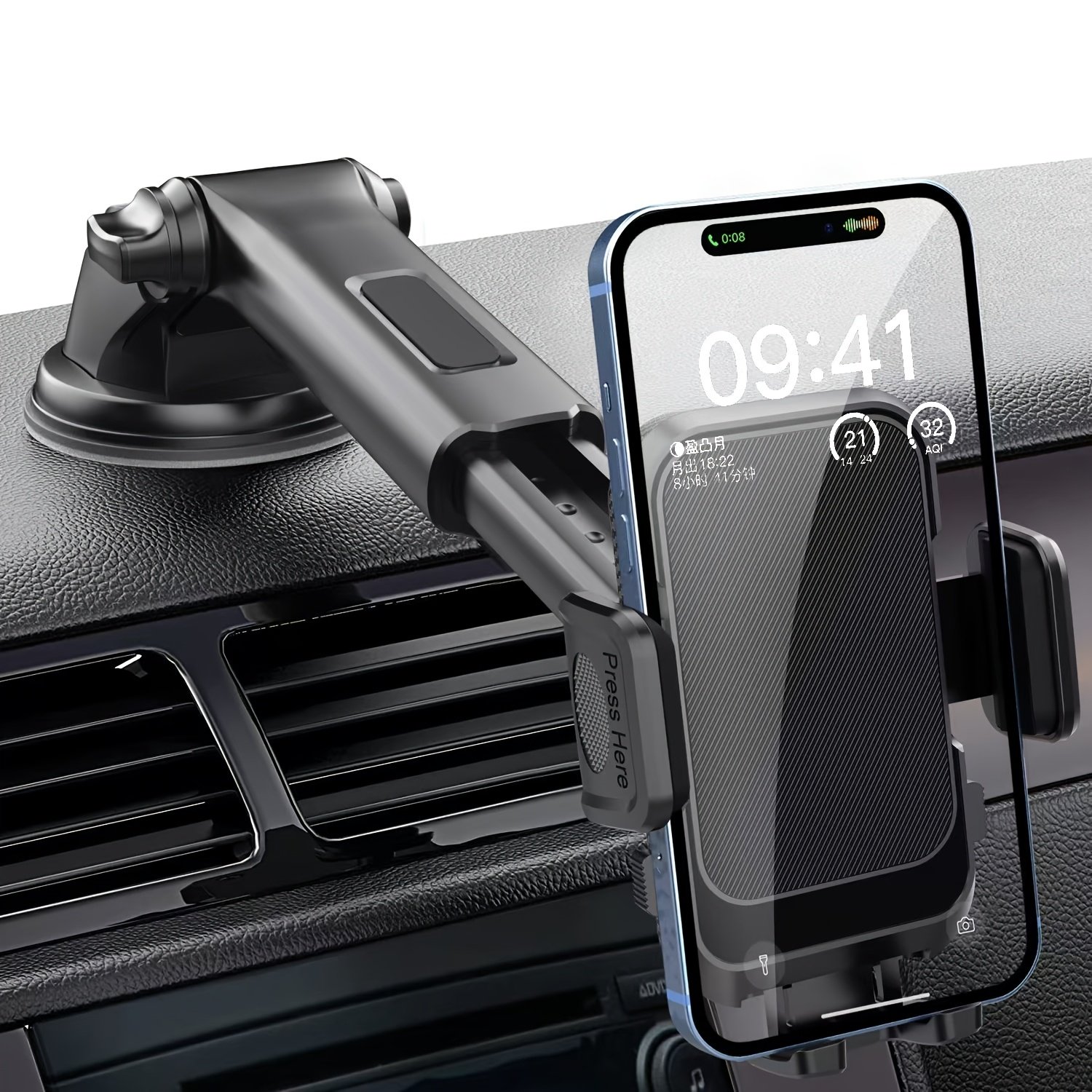 1pc Car Fixed Navigation Phone Holder, 360 Degree Rotation, 270 Degree Rotation Suction Cup Type Air Outlet Navigation Holder, Can Be Used for Navigation and Making Phone Calls, Suitable for Various Cars - Image 2
