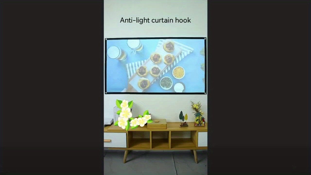 1pc Projector Anti-Light Black Edge Screen, 4K HD 3D Movie Projector, Portable And Foldable, Polyester Fabric, Wireless And Battery-Free for Home Cinema, Outdoor And Indoor Use - Image 9