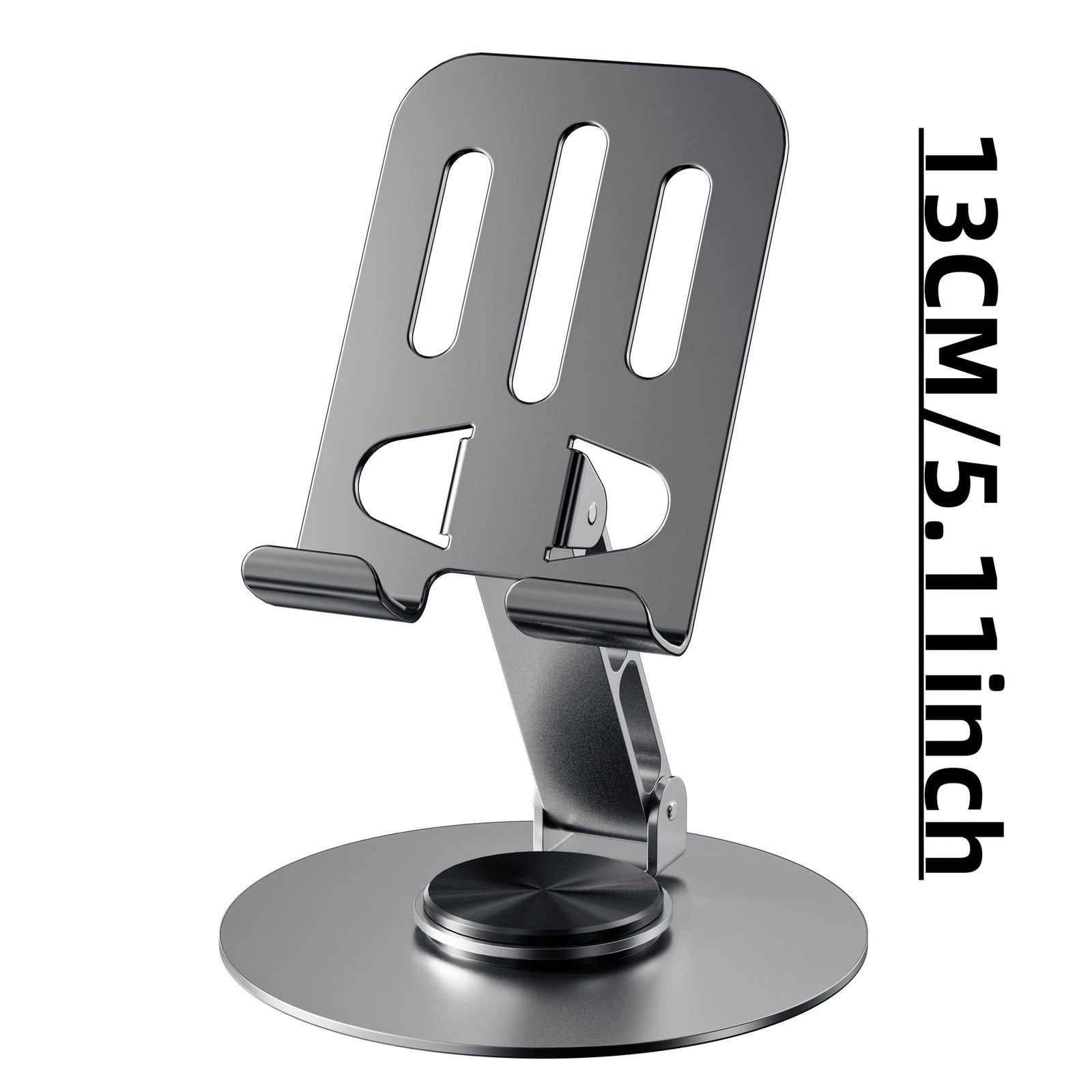360-Degree Rotating Full Metal Universal Phone and Tablet Stand - Waterproof, Stress-Relieving, Adjustable, and Compact - Durable Iron Construction for Smooth Rotation and Long-Lasting Use - Image 6