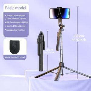Portable Selfie Stick Tripod, 360 Degree Rotation, Multifunctional Outdoor Travel Tool, Live Broadcast, Mini Selfie and Video Log, Compact, Adjustable, Durable Smartphone Design