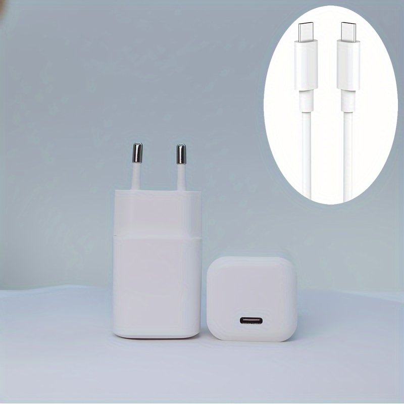 TIENSUN 20W PD Fast Charging USB-C Wall Adapter, European Standard Plug - Sleek White Travel Power Supply for iPhone 15 & for iPad, Quick Charge with Type-C Connector - Image 5