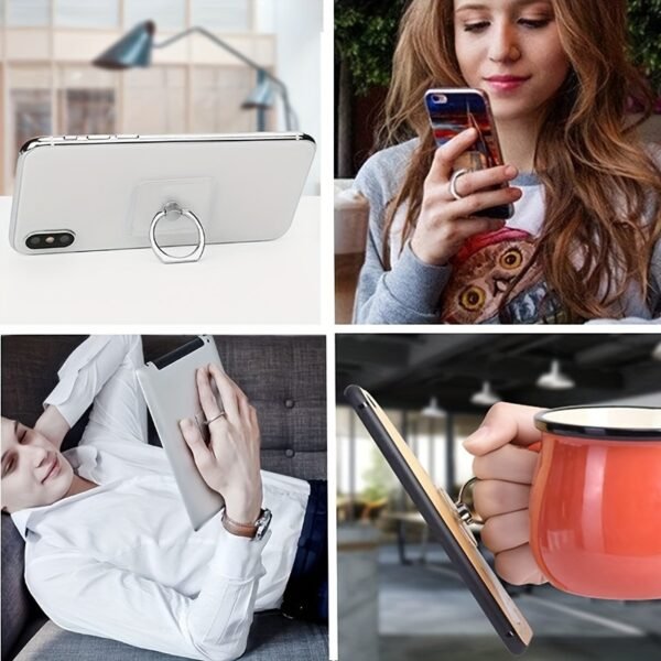 2 Packs Transparent Mobile Phone Ring Holder 360° Rotation Mobile Phone Ring Holder Mobile Phone Finger Holder Handheld Phone Grip For Phone Case (Round) - Image 3