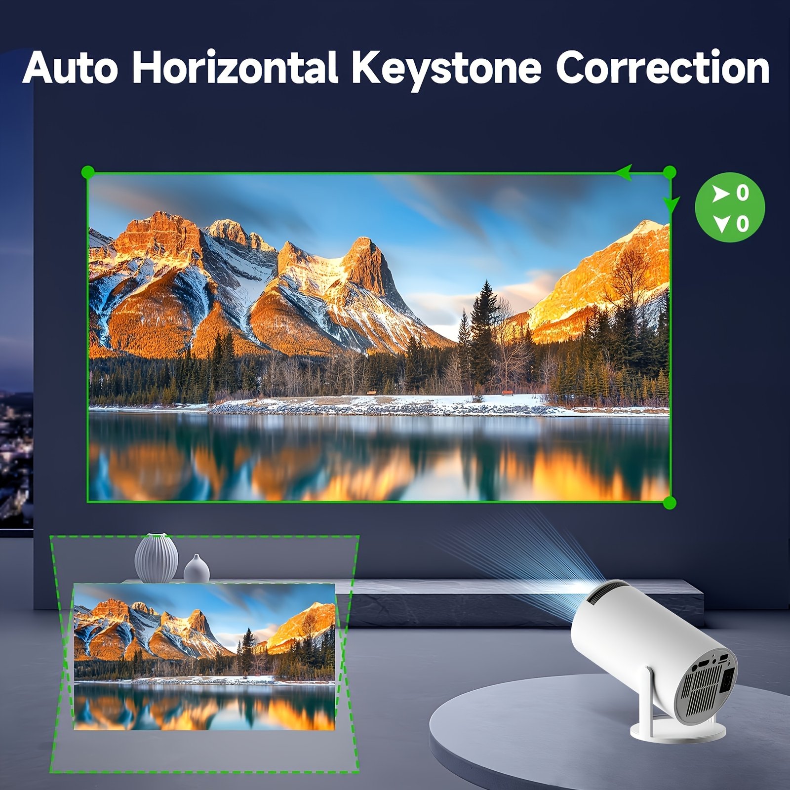 The TUOGTCI Upgraded Version of The Portable 4K HD Projector Has a Lifespan of 30,000 Hours, Features Smart Automatic Keystone Correction, 200 ANSI Brightness, Runs on Android 11, Supports Wifi 6, And Is Compatible with HD USB for Automatic Calibration. - Image 12