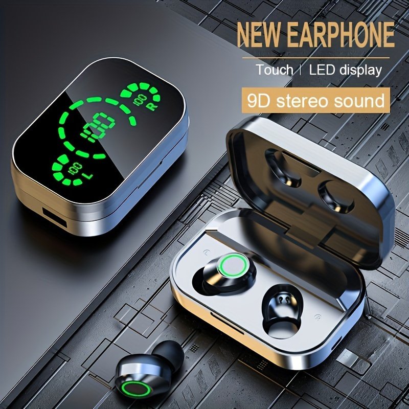 Wireless Earbuds with LED Battery Indicator, TWS In-Ear Headphones for Android & iOS - Noise-Canceling Voice Calls, Volume Control, USB Charging Case, Stereo Sound, Wireless Connectivity, Non, Ideal for Gaming - Image 7