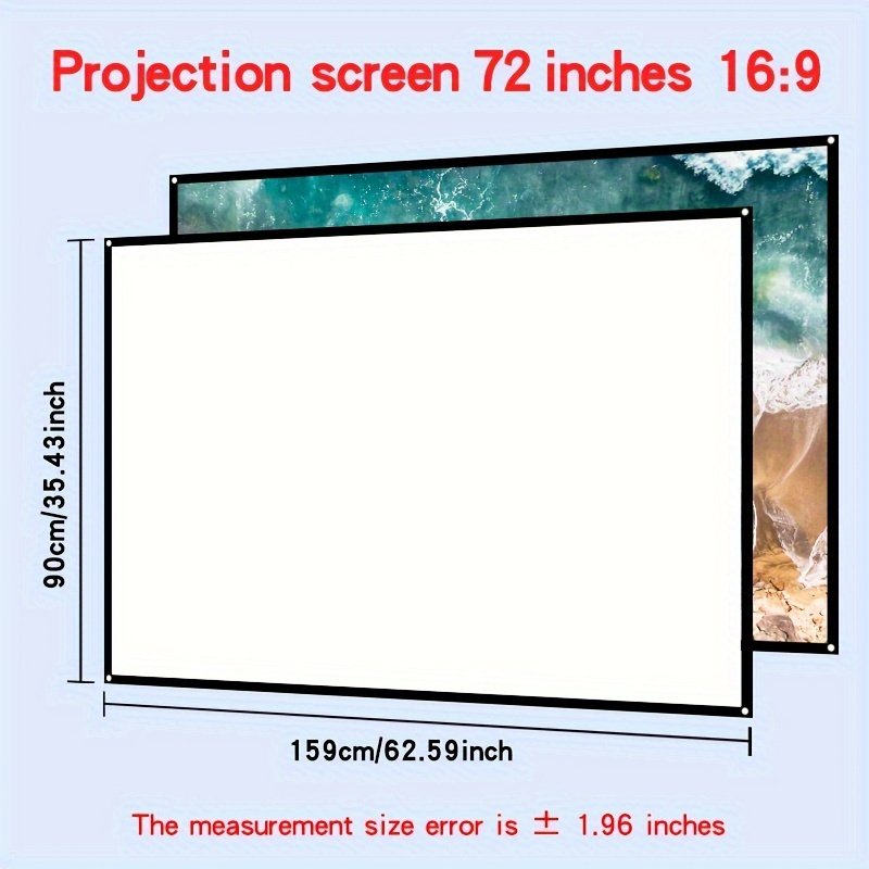 Double-sided projection viewing with 4K soft screen, 152.4/182.88/213.36/254.0/304.8/381.0 cm, space saving, easy to clean, projection screen can be ironed for bedrooms, living room movies, large screen fabric - Image 5