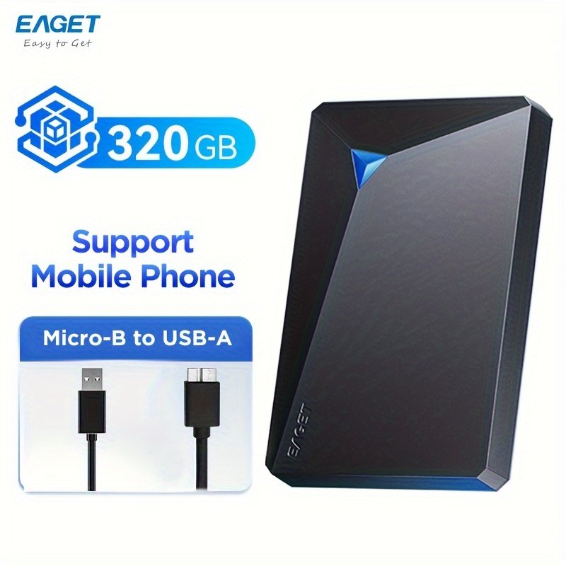 1pc EAGET Portable External Hard Drive - 6.35cm Mechanical HDD with USB 3.0, NTFS File System, Plug and Play Design for PC, Mac, Laptop, PS4, Xbox One - 250GB/320GB/500GB Options - Image 5