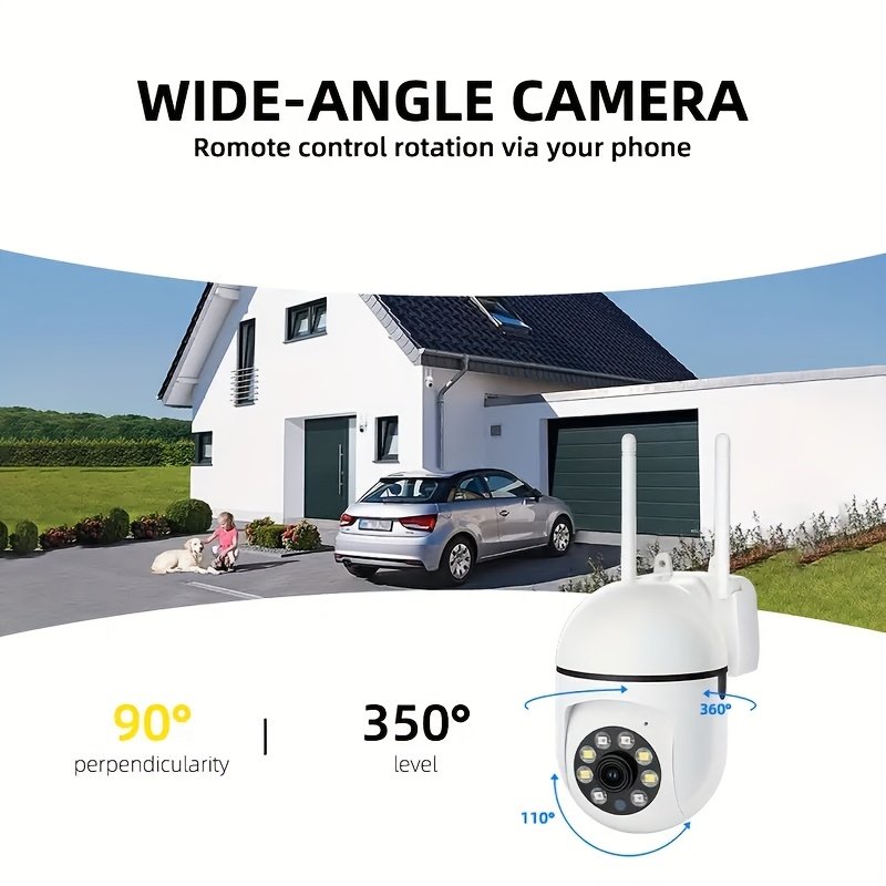 A surveillance camera, two-way intercom home security system, color night vision, AI motion detection, wall hanging, PTZ, two-way audio, application control, USB power supply, support for Wi-Fi, suitable for Christmas and New Year.(charger removed) - Image 6