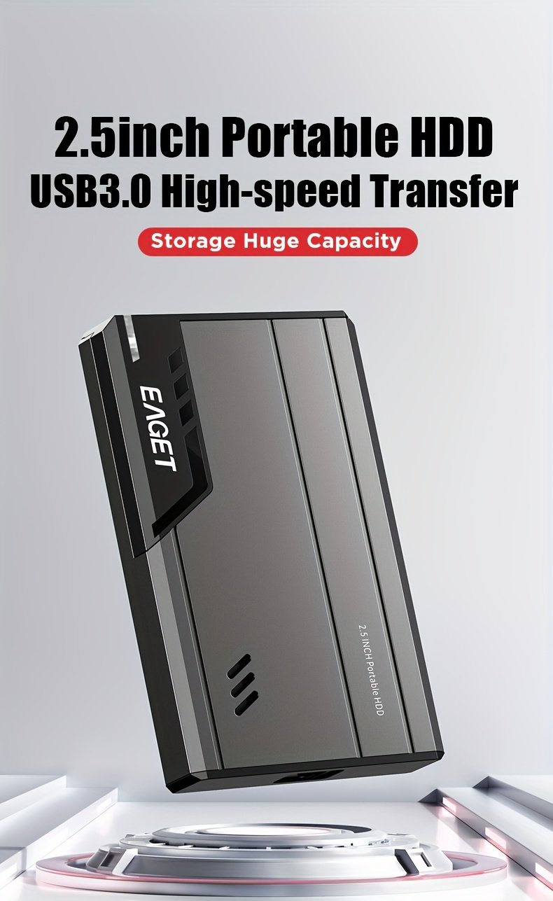 EAGET 6.35cm Portable HDD External Hard Drive, 500GB/1TB, USB 3.0, High-Speed 5Gbps, Metal Texture, Plug and Play for PC, Mac, PS4, Xbox - No Battery Required - Image 11