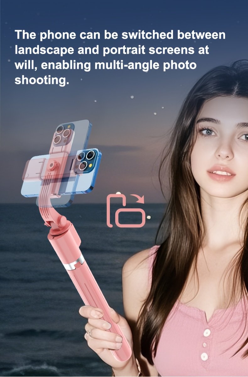 Wireless Selfie Stick Tripod, Pink Multi-Size with Beauty Light, 360° Rotating, Portable Remote Control Handheld Live Streaming Stand, Anti-Shake Gimbal Stabilizer, Battery Powered (Button Battery, ≤36V) - Image 15