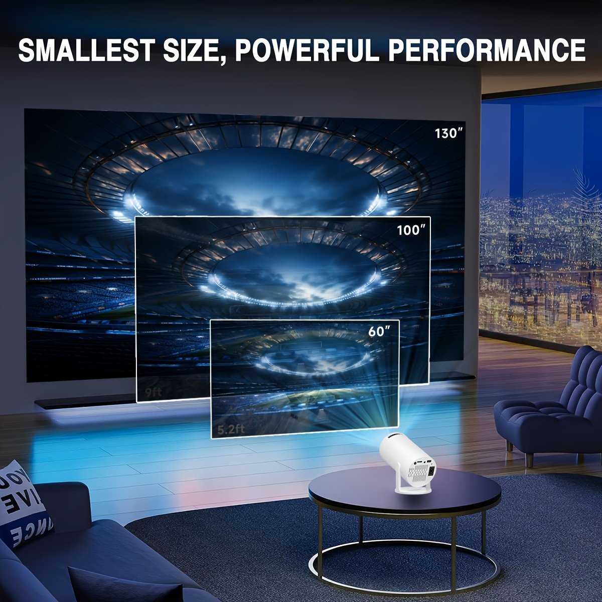1 Ps-HD-1080P Portable Projector with European Plug - Supports Wireless 6 & Wireless 5.2, High Brightness & Surround Sound, HD 720P Resolution, Auto Focus & 4K Support for Exciting Sports Parties - Image 8
