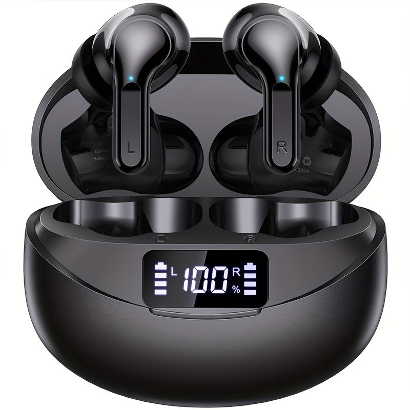 Wireless Earbuds, BT Headphones with 35Hrs Playtime, LED Power Display Charging Case & Intelligent Noise Canceling Earbuds, Hi-Fi Microphone Stereo Headset for iPhone for Android Laptop - Image 5
