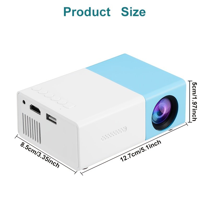 ZNLYRION Compact Smart Projector - USB Powered, 1080P HD, with Remote Control & Mobile Wireless Screen Sharing, Ideal for Home Theater, Office Presentations, Parties & Holiday Gifts - Image 3