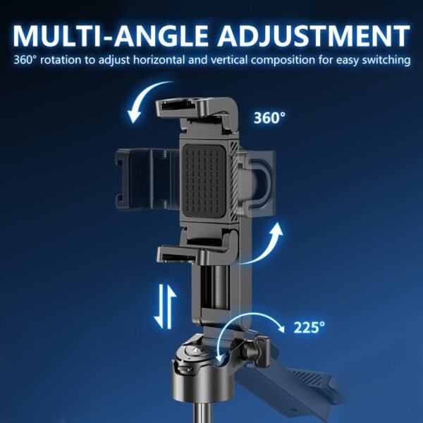 16-inch Extendable Selfie Stick with Wireless Remote, Smartphone Tripod Stand, 360° Rotating, One-Click Expandable, DSLR Style Handle, ABS Waterproof, for iPhone/Samsung/Android, Ideal for Concerts, Travel, Hiking, Live Streaming - Image 3