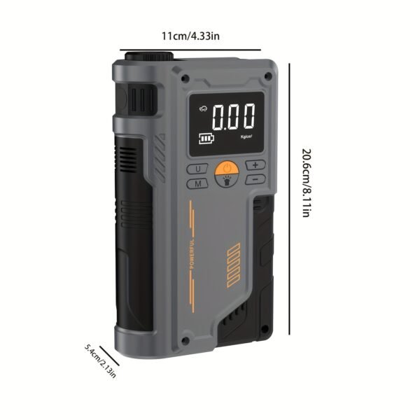 TENGQU Semi-Automatic Car Jump Starter with Portable Air Compressor, Multi-Function Tire Inflator, PVC Material, Non-Waterproof, USB Charging, Operating Voltage ≤36V, 2500A Peak for 12V Vehicles, 8L Gas/6.5L Diesel Engine - Christmas Festival Gift - Image 4