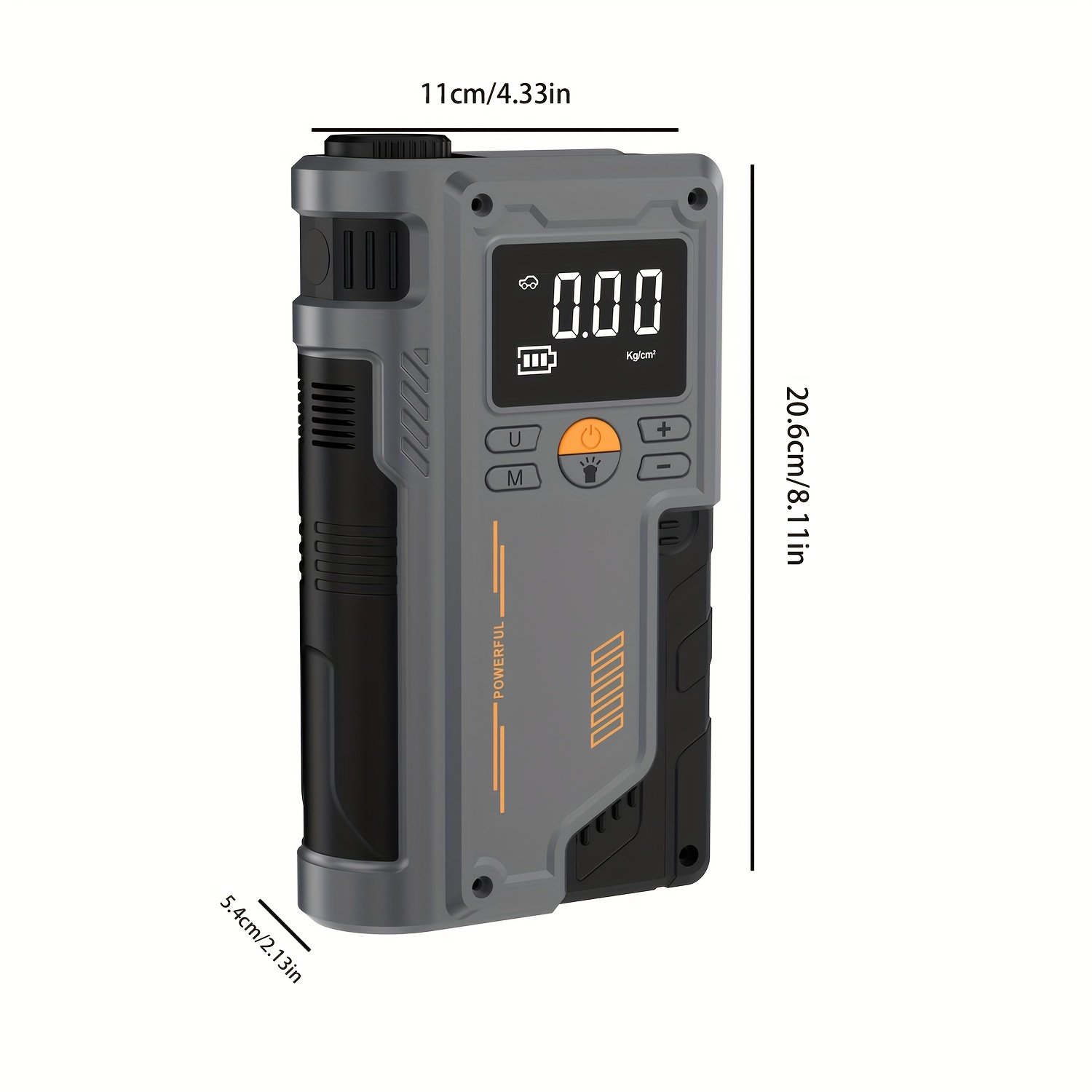 TENGQU Semi-Automatic Car Jump Starter with Portable Air Compressor, Multi-Function Tire Inflator, PVC Material, Non-Waterproof, USB Charging, Operating Voltage ≤36V, 2500A Peak for 12V Vehicles, 8L Gas/6.5L Diesel Engine - Christmas Festival Gift - Image 4
