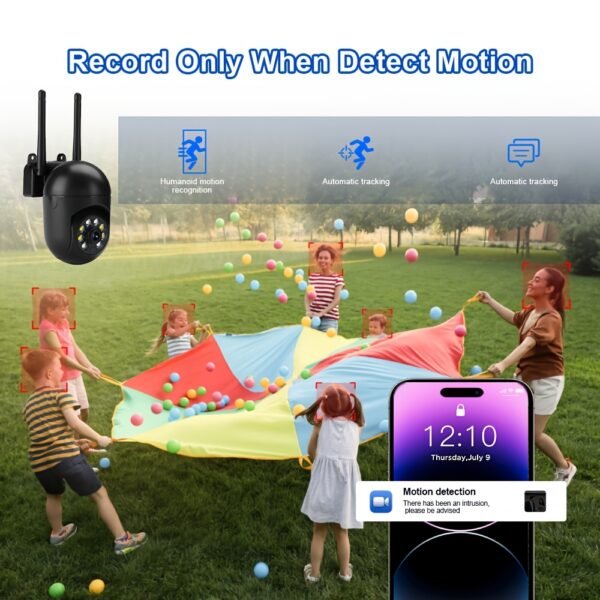 2pcs/4pcs Camera with Color Night Vision, Wireless 2.4G HD Indoor/Outdoor Camera, Two-way Audio, WIFI Security Camera, Pan/Tilt/Zoom Smart Home Security Camera, Motion Tracking - Image 7