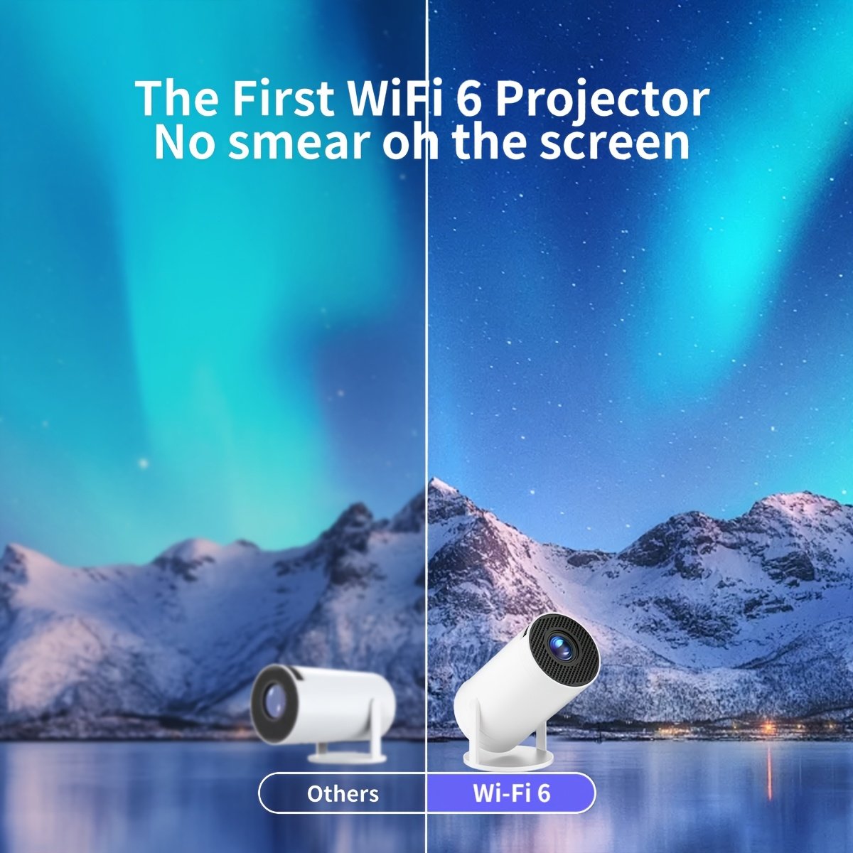 Compact 130ASIN High-Brightness Projector with 720P/1080P Support, WiFi & Wireless Connectivity, HDTV/USB/AV Outputs, Remote Control, and 120° Rotation - Ideal for Night Sky Viewing, EU Plug (220V-240V), Home Cinema Projector|Sleek Cylindrical Design|Vers - Image 2