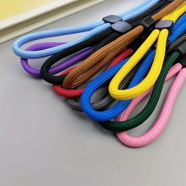 Solid Color Short Mobile Phone Lanyard, Adjustable Lanyard, Water Cup, Flashlight Pendant, Accessories, Thick Wrist Rope, Anti-lost Lanyard - Image 4