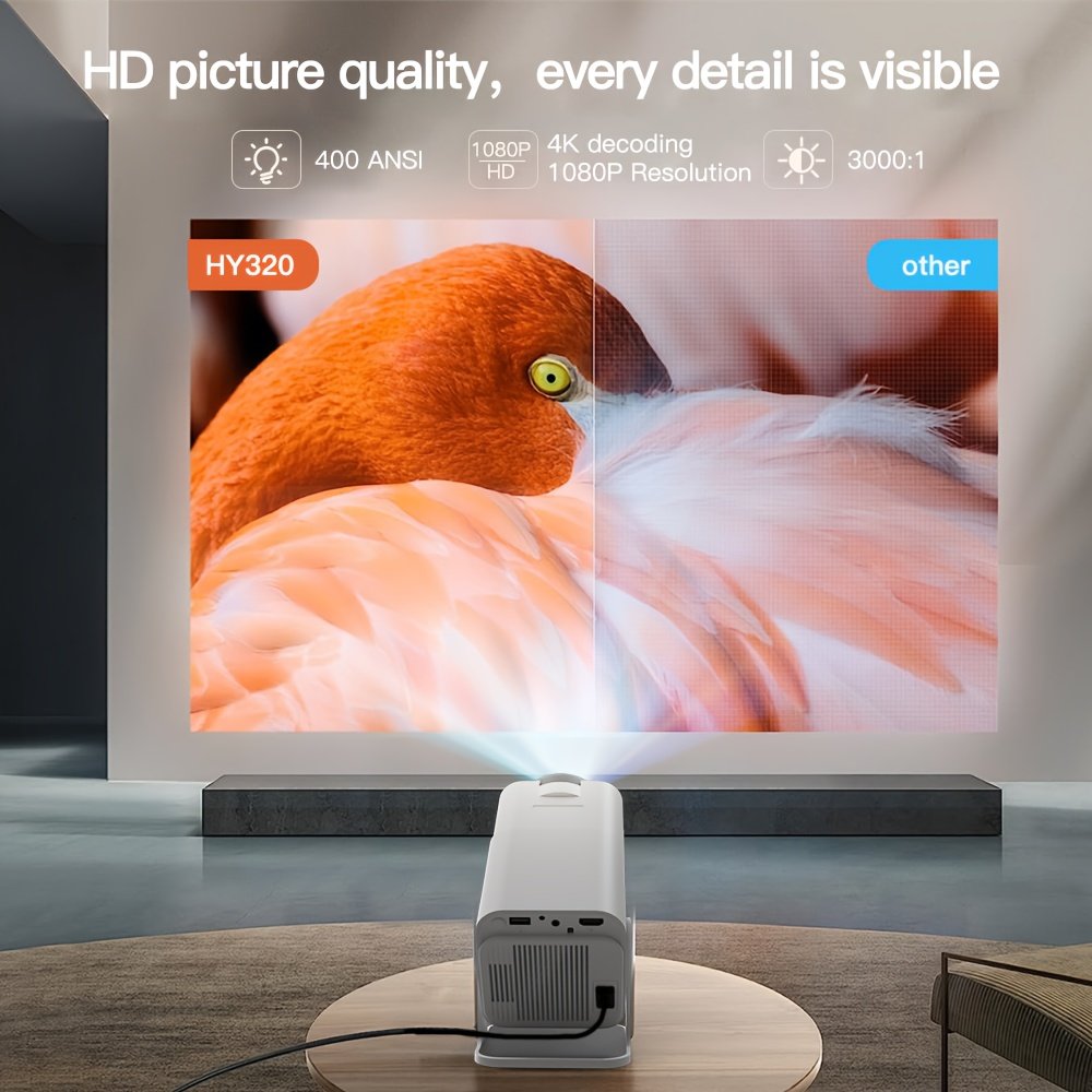 Portable Mini Projector with WiFi6 Native 1080P Support 4K Smart Home Theater Proiector with Android 11 180° Rotation Outdoor Cinema Auto Keystone Correction Compatible with Phone/Tablet/Laptop LYNCAST, Lyncast - Image 11