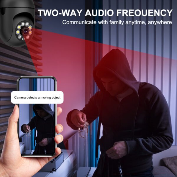 2-Pack WJG 1080p HD Wireless Security Cameras, Dual Interface Viewing, 200W Pixel Lens, Indoor/Outdoor 360° Rotatable, Baby/Pet/Home/Store Cam, 2.4G/5G WiFi, Color Night Vision, Cloud/SD Card Storage, Two-Way Audio, Smart Motion Tracking, USB Powered (No - Image 7