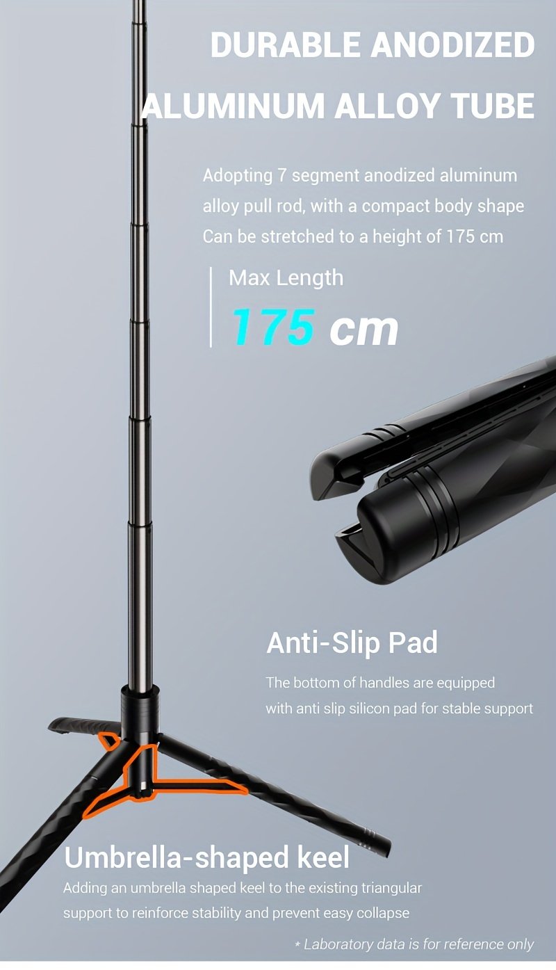 Smartphone Wireless Selfie Stick Tripod, Telescopic Rod, Floor Stand, Handheld Stabilizer, Suitable For Travel Selfie, Live Streaming - Image 12