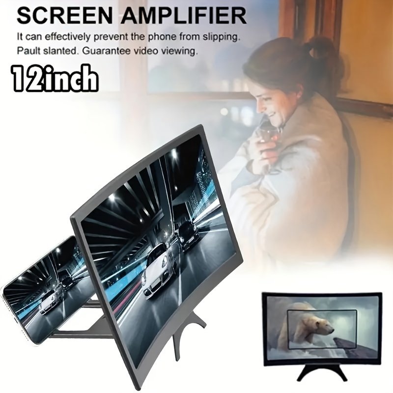 14-Inch 3D Smartphone Magnifier: HD Curved Screen Amplifier with Foldable Stand, Compatible with All Smartphones - Portable Movie, Video, and Gaming Display Accessory, Battery-Free - Image 15