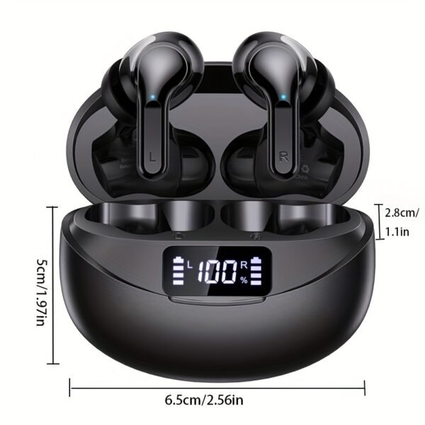 Wireless Earbuds, BT Headphones with 35Hrs Playtime, LED Power Display Charging Case & Intelligent Noise Canceling Earbuds, Hi-Fi Microphone Stereo Headset for iPhone for Android Laptop - Image 3
