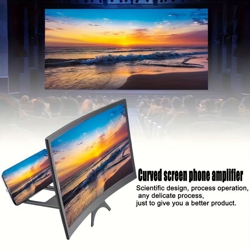 14-Inch 3D Smartphone Magnifier: HD Curved Screen Amplifier with Foldable Stand, Compatible with All Smartphones - Portable Movie, Video, and Gaming Display Accessory, Battery-Free - Image 14