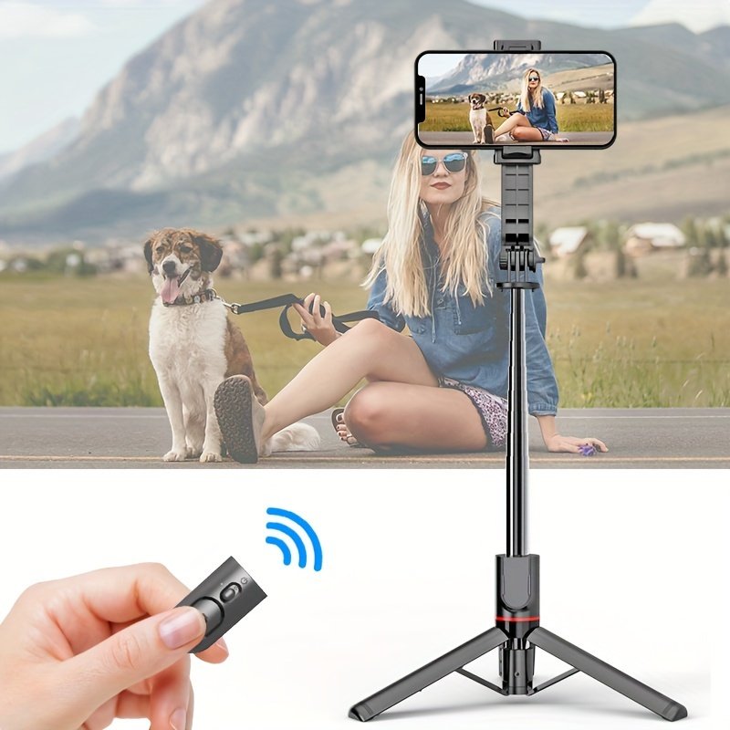 SelfieShow Portable 44-inch Selfie Stick with Wireless Remote, Extendable Smartphone Tripod Stand, 360-Degree Rotation, Compatible with iPhone 13/12/11 Pro/Xs Max/Xr/X/8/7/6 Plus, Android Samsung Phones, Ideal for Christmas, Halloween, Birthday Gifts, Pho - Image 4