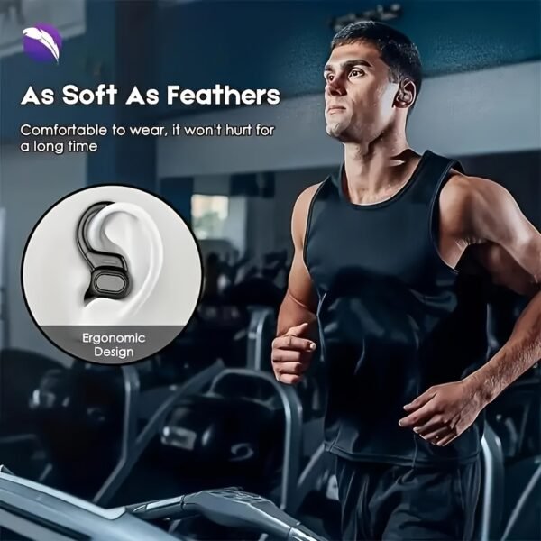 Wireless earphones with built-in high-definition microphone, LED screen charging case, automatic pairing for long-lasting battery life, suitable for sports, cycling, driving, and daily use. Ear hanging earplugs are painless to wear for a long time - Image 10