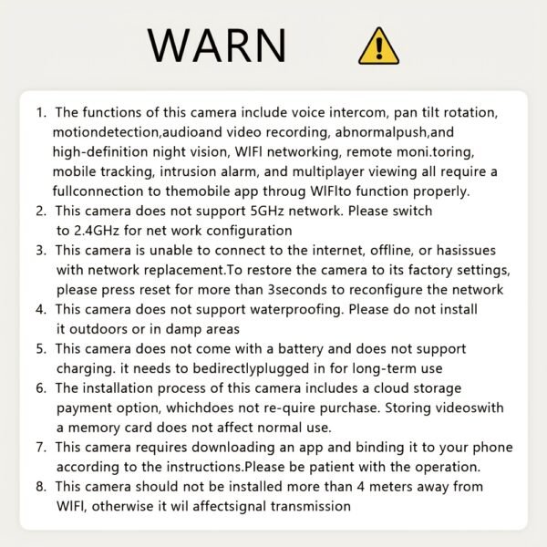 2pcs/4pcs Camera with Color Night Vision, Wireless 2.4G HD Indoor/Outdoor Camera, Two-way Audio, WIFI Security Camera, Pan/Tilt/Zoom Smart Home Security Camera, Motion Tracking - Image 5
