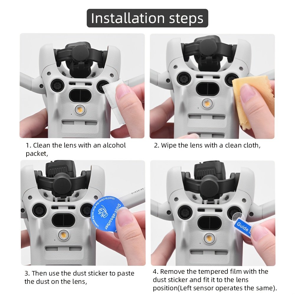 1 Set DJI Mini 4 Pro Drone Protective Film - Ultra-Durable Tempered Glass Lens & Sensor Shield, Scratch-Proof, Easy Bubble-Free Installation, Lightweight Design (Drone Not Included), Drone Accessories - Image 8