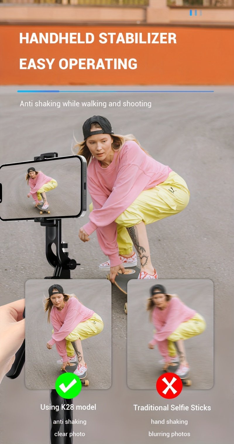172.72cm Selfie Stick Tripod with Wireless Wireless with Remote Shutter for Android IOS Cell Mobile Phone Gimbal Stabilizer, Travel Tripod Phone holder Compatible with iPhone/Android/GoPro - Image 17