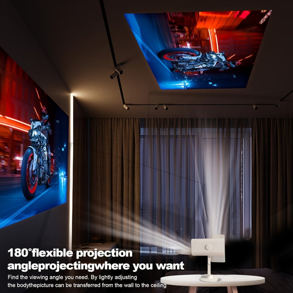 Compact HD Projector 1280x720P, 1800 Lumens, 180° Rotatable, Adjustable Table Mount, USB Powered, Wi-Fi, Built-in Speakers, Button Control, 16:9 Aspect Ratio, Ideal for Home Theater & Outdoor Use, Perfect Gift for Birthdays & Holidays - Image 7
