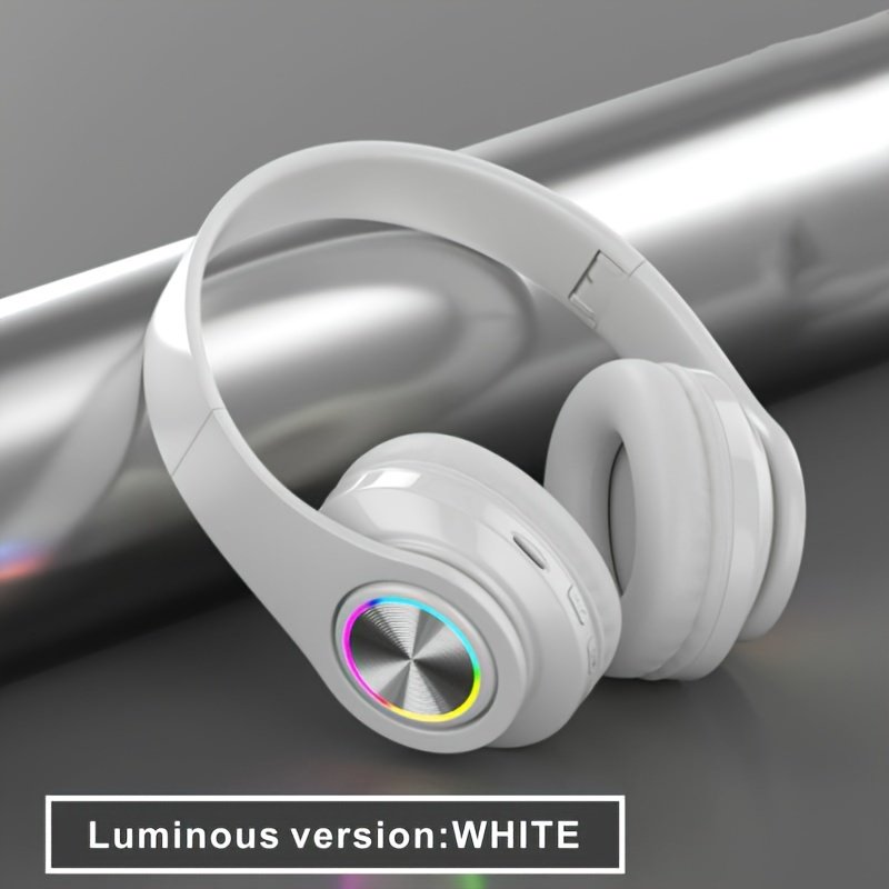 Wireless earphones, multi-color LED lights, comfortable foldable earphones, for tablet/PC/phone/birthday/Christmas/travel gifts. Popular wireless earphones, head mounted wireless earphones, and foldable earbuds. - Image 12
