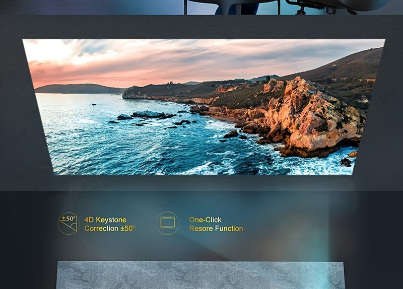 Electric Keystone 6D/4P Projector 4K Home Theater 20000 Lumens, PGIVDA Full HD 1080P WiFi Wireless Projector, Mobile Phone Same Screen, PPT, ±50° Zoom, Projector Compatible with TV Box/PS5/iOS/Android - Image 14