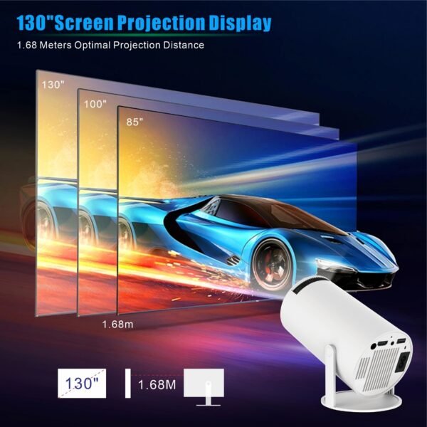 TUOGTCI Portable HY300 Outdoor Projector for Android 11.0 200ANSI WiFi6 Dual Wifi H713 Chip HD 1280*720P Wireless 5.0 Support 4K Hard Decoding Playback HD Video Home Theater Merry Christmas Gift, Best for Christmas - Image 5