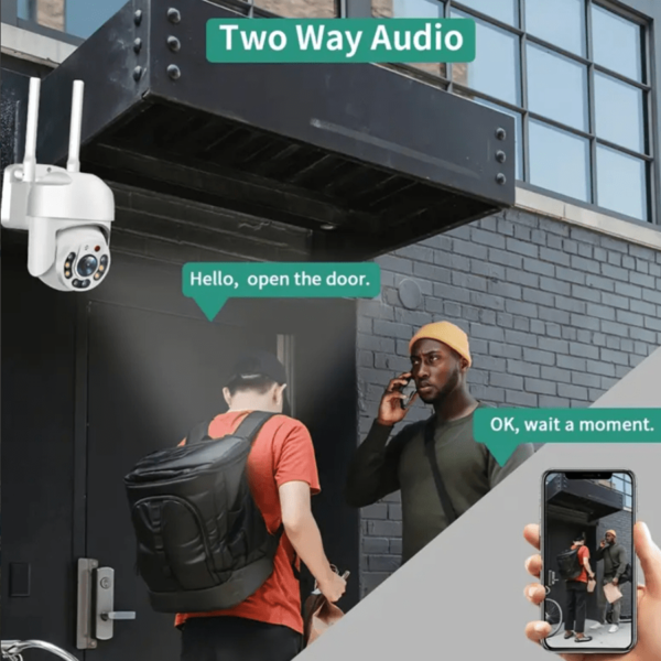 Teruhal Outdoor WiFi Security Camera - Waterproof, Auto-Tracking with 360° Panoramic View, Full Color Day & Night, Human Motion Detection, Two-Way Audio, USB Powered - Image 10