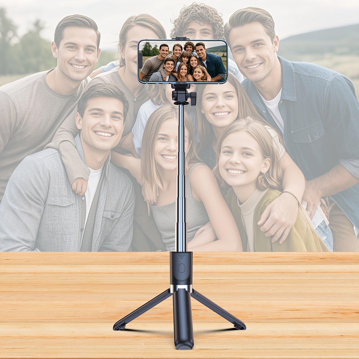 YIIOJUU 1pc 104.14cm Retractable All-in-One Smartphone Selfie Stick - 360° Rotating Tripod Holder, Wireless Remote Control, Ultra-Portable Compact Design Suitable for iPhone/Samsung/Android Phones, Perfect for Travel and Content Creation - Image 13