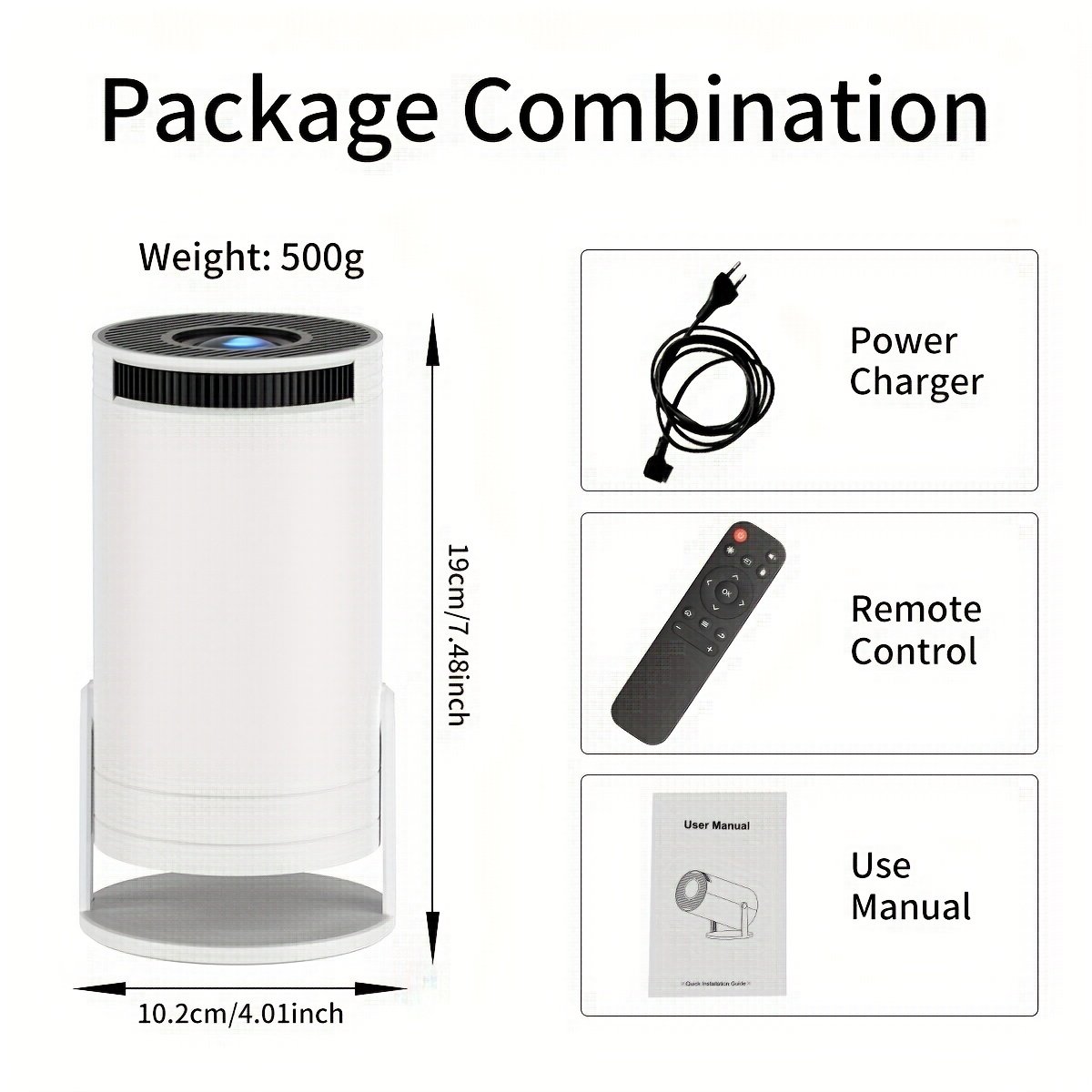 Compact SCUARI S100 Mini Projector with Auto Keystone Correction - 4K Ultra HD & WiFi6, Wireless 5.2, 180° Rotation, High-Contrast 10000:1, Portable Home Theater Experience for Smartphone/Laptop/HDTV, Android12, Type-C Power Delivery, Wireless Audio Strea - Image 6