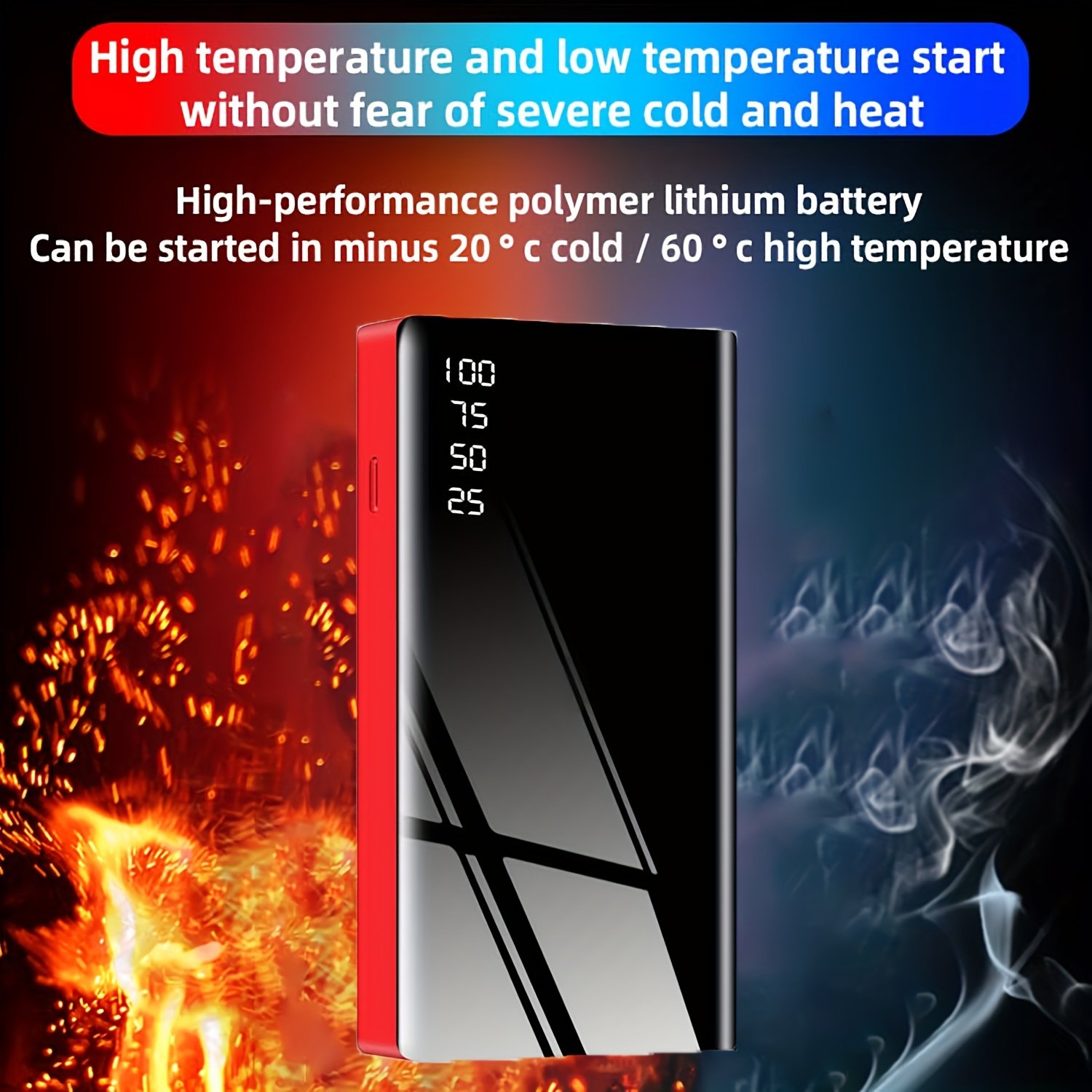 Portable Car Jump Starter with a 1000A Capacity, Suitable for 6.0L Gasoline And 3.0L Diesel Engines, Featuring Extended Smart Jumper Cables, a Light, And a Compact Design. - Image 5