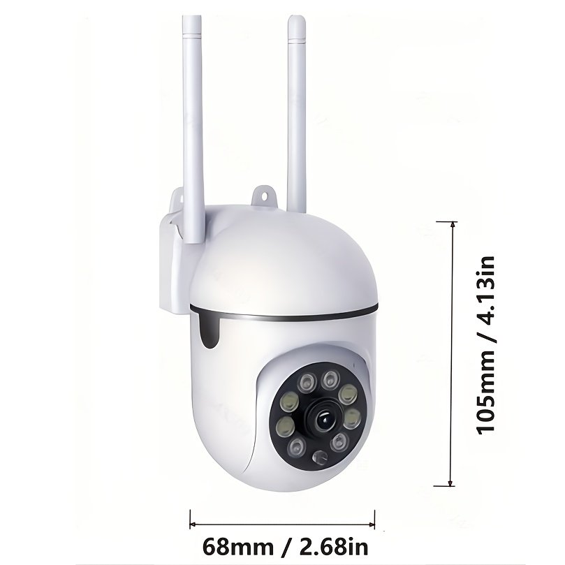 2pcs 1080P HD Security Dome Cameras, Wireless WiFi Connectivity, PTZ Control via App & Amazon Alexa, Motion & Audio Alerts, with Color Night Vision, Wall Hanging, Non-Waterproof, for Indoor/Outdoor Home Security with Spotlight & Siren, USB Powered - Image 8