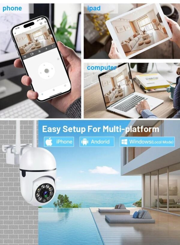 2MP Wireless Security PTZ Camera with Wifi for Outdoor Use, Featuring 4X Zoom, AI Human Tracking, Two-Way Audio, And HD Night Vision in Color. - Image 15