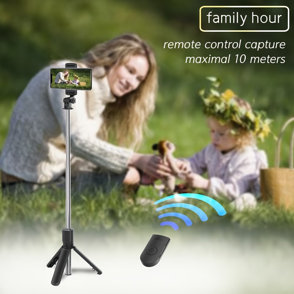 Extendable Cell Phone Selfie Stick, Smartphone Tripod Stand With Wireless Remote, 360° Rotation For IPhone/Samsung/Android Smartphones - Image 5
